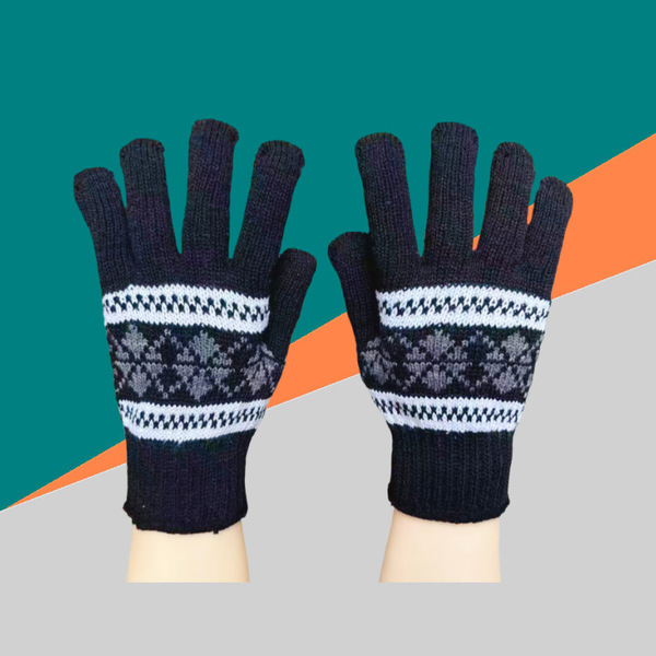keep warm knitted demi-season gloves