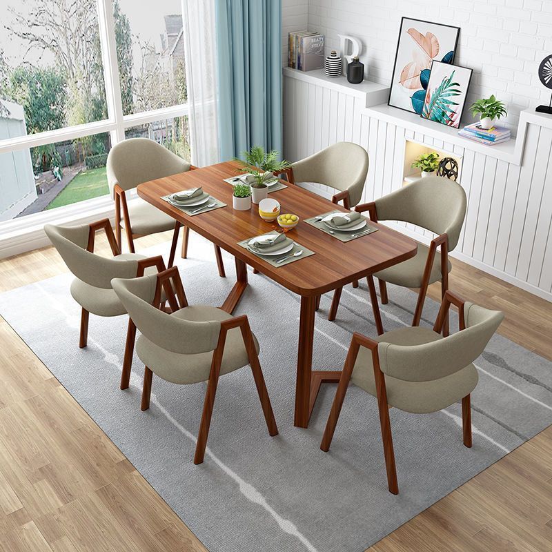 Mesa de comedor nórdica, mesa de comedor rectangular moderna y simple para casa pequeña