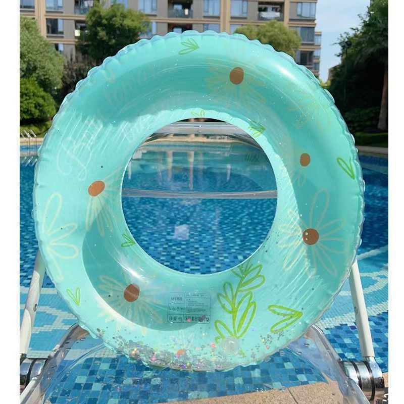 Nuevo anillo de natación para padres e hijos red retro doble bolsa de aire bajo la axila verde engrosado anillo flotante inflable al aire libre