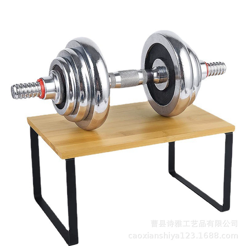 Two-Tier Bamboo Wood Stacking Desktop Storage Shelf with Iron Frame – Multi-Layer Organizer