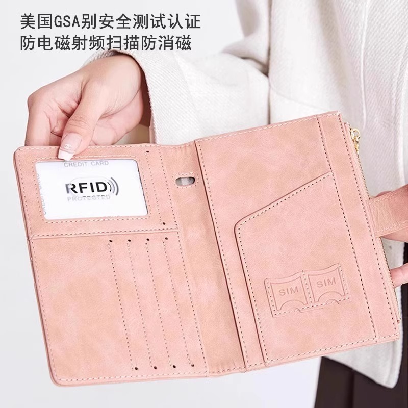 国境を越えた新しい盗難防止 RFID パスポート ホルダー ジッパー バックル パスポート ケース ドキュメント ホルダー 多機能旅行パスポート バッグ|undefined