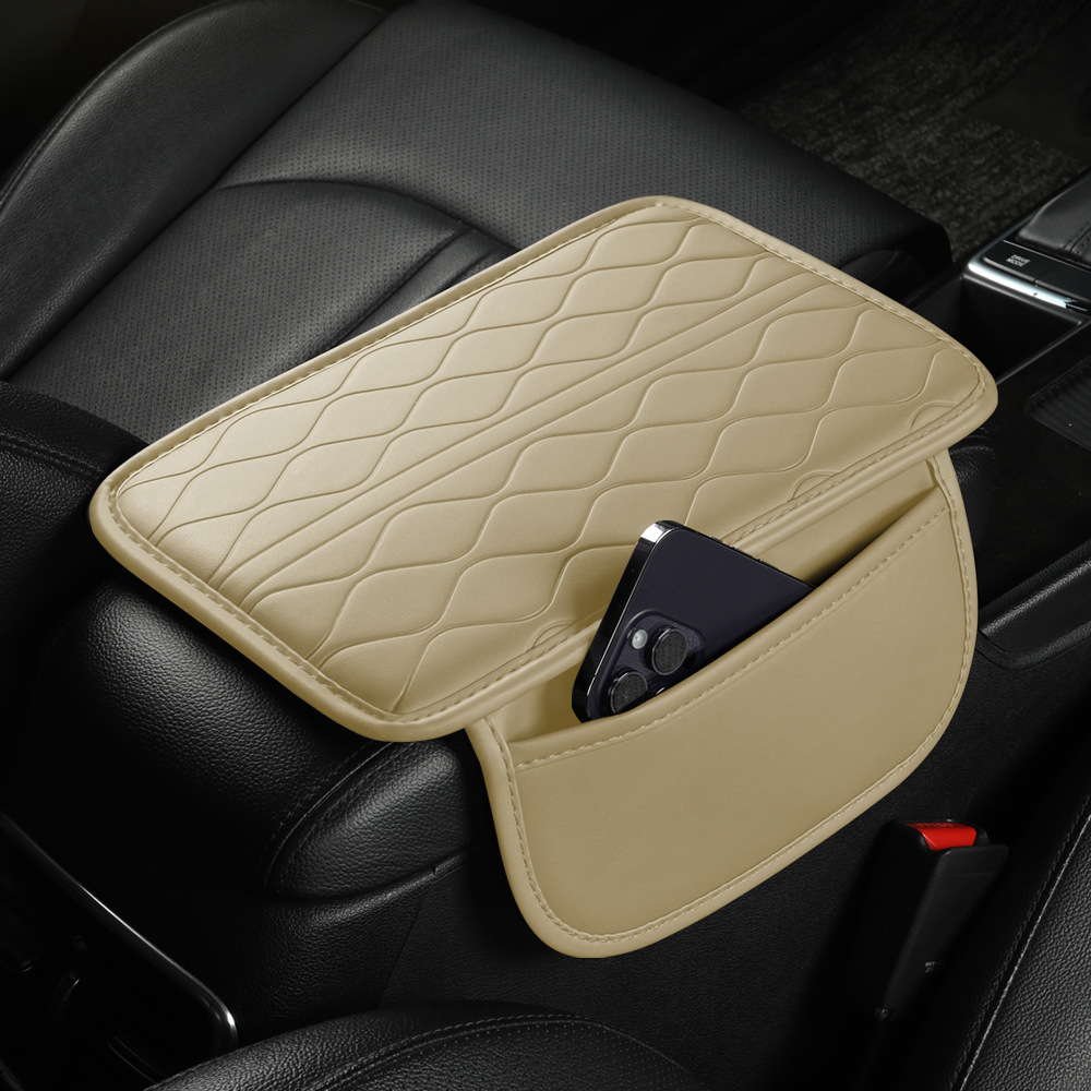 Armrest Storage, Universal Armrest box pad - beige