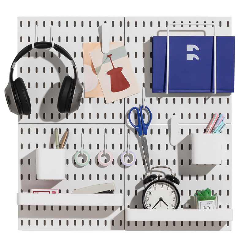 Cross-Border Exclusive Perforated Board, No-Drill Wall DIY Accessories, Wall-Mounted Storage Rack Combination for Study and Bathroom