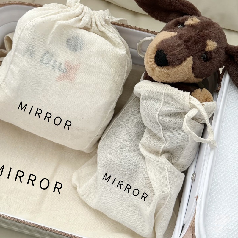 Aesop伊索同款棉布收纳袋束口袋旅行小号购物袋抽绳简约环保休闲