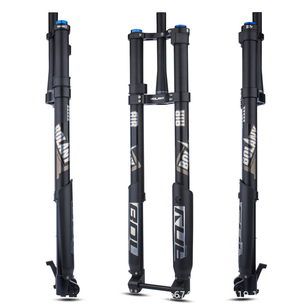 Bolany bicicleta de montaña tenedor delantero doble hombro tenedor inversa amortiguador Tenedor de gas 26-29 pulgadas barril eje descendente tenedor 110*15