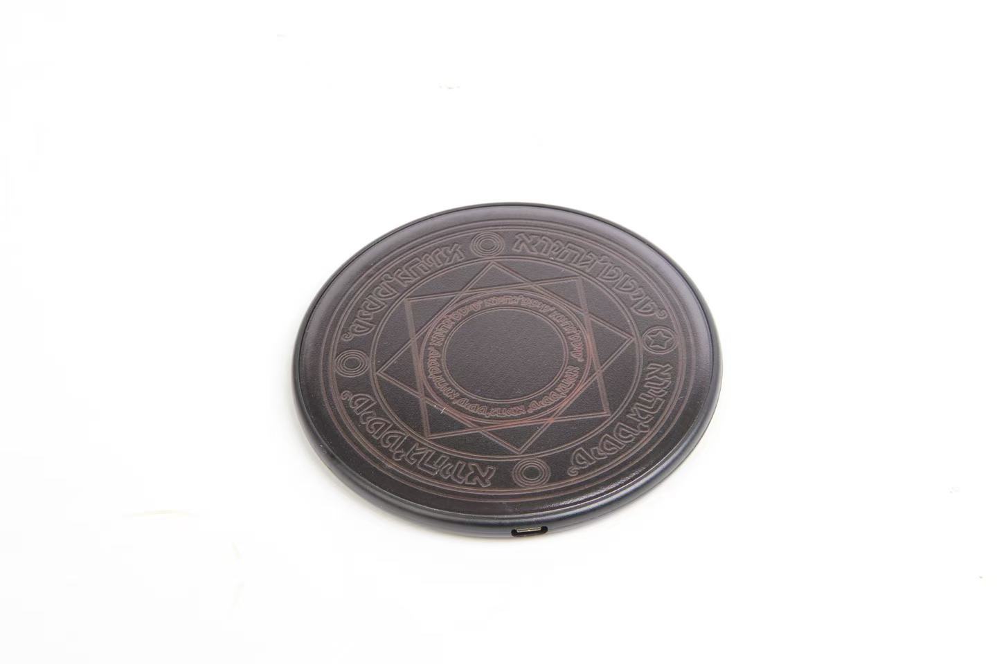 Cargador Inalámbrico Circular Grande para Escritorio, Carga Rápida para Teléfono Móvil con Efecto de Sonido, Bandeja Redonda para Productos, Fabricante Mayorista