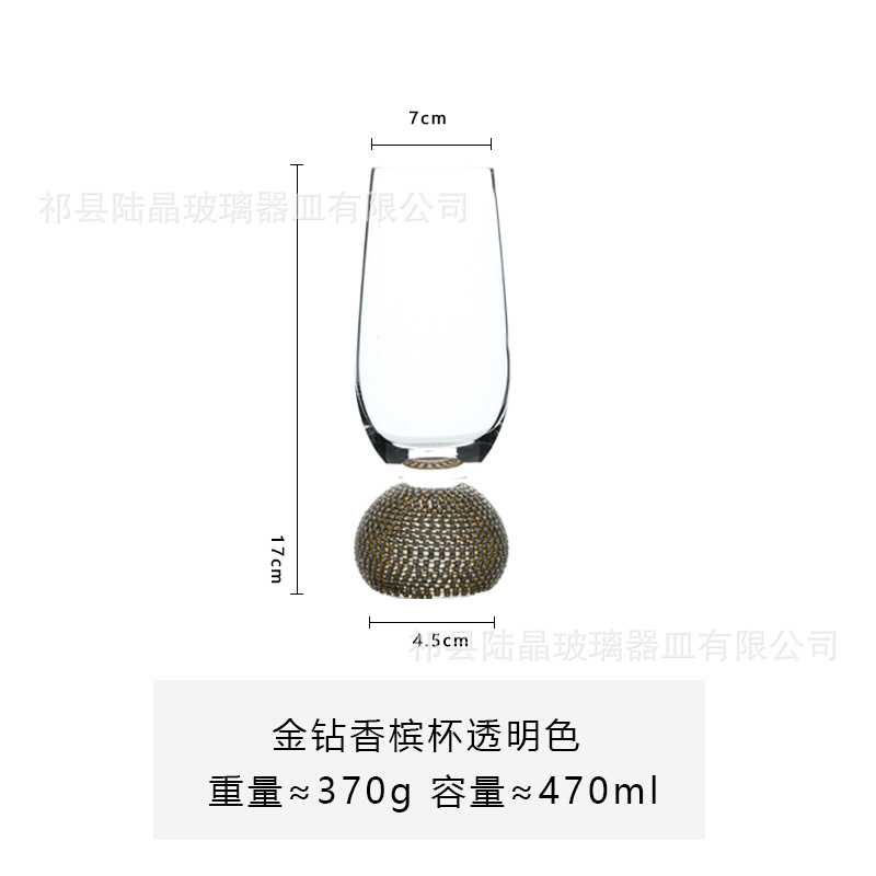 Cristal de champán color transparente Gold Diamond