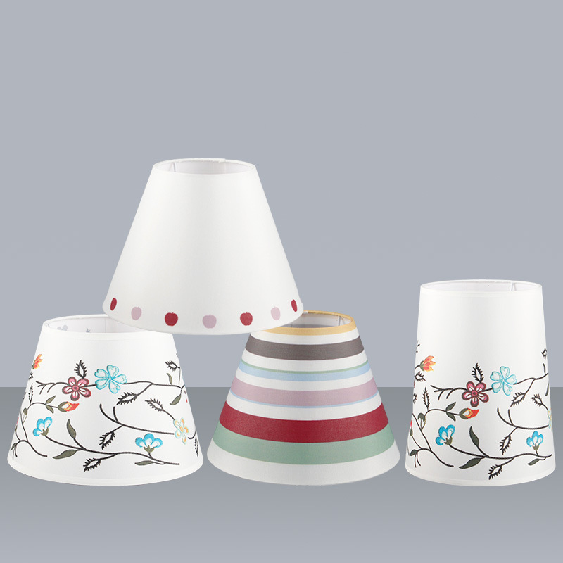 Patrón de bordado, pantalla de pegatina plana, proyecto de hotel, dormitorio, lámpara de mesa, sala de estar, candelabro de estudio, lámpara de pie, pantalla de tela