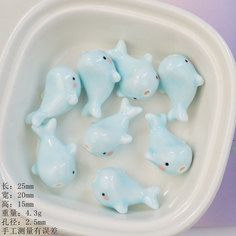 手绘跨境可爱小熊串珠手工创意DIY景德镇陶瓷手链散珠厂家批发|undefined