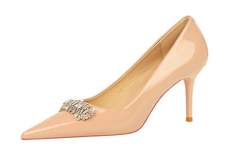 Damen High Heels Aus Lackleder Mit Strasssteinen Und Absatz_voghion.com