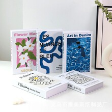 可折叠假书简约仿真书摆件INS风装饰书模型软装艺术设计类英文