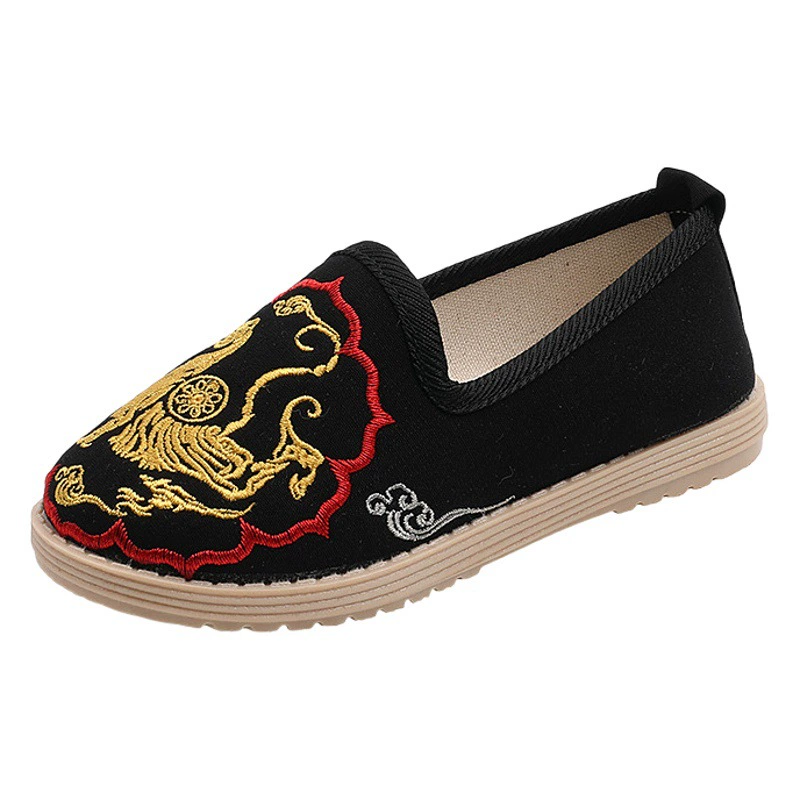 Новые вышитые туфли для мальчиков 2025 года, туфли в стиле ханьфу, старинные пекинские тканевые туфли, туфли для мальчиков в стиле тан, повседневная обувь, обувь для выступлений, весна