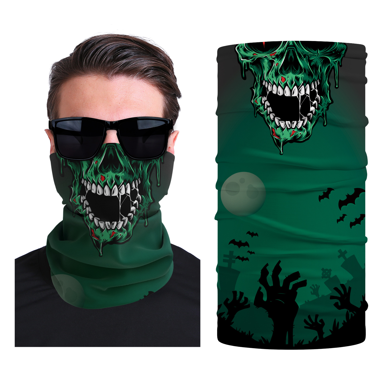 Xun hui transfronterizo media cara cráneo bufanda mágica sombrilla de viaje al aire libre máscara de equitación cuello de protección uv