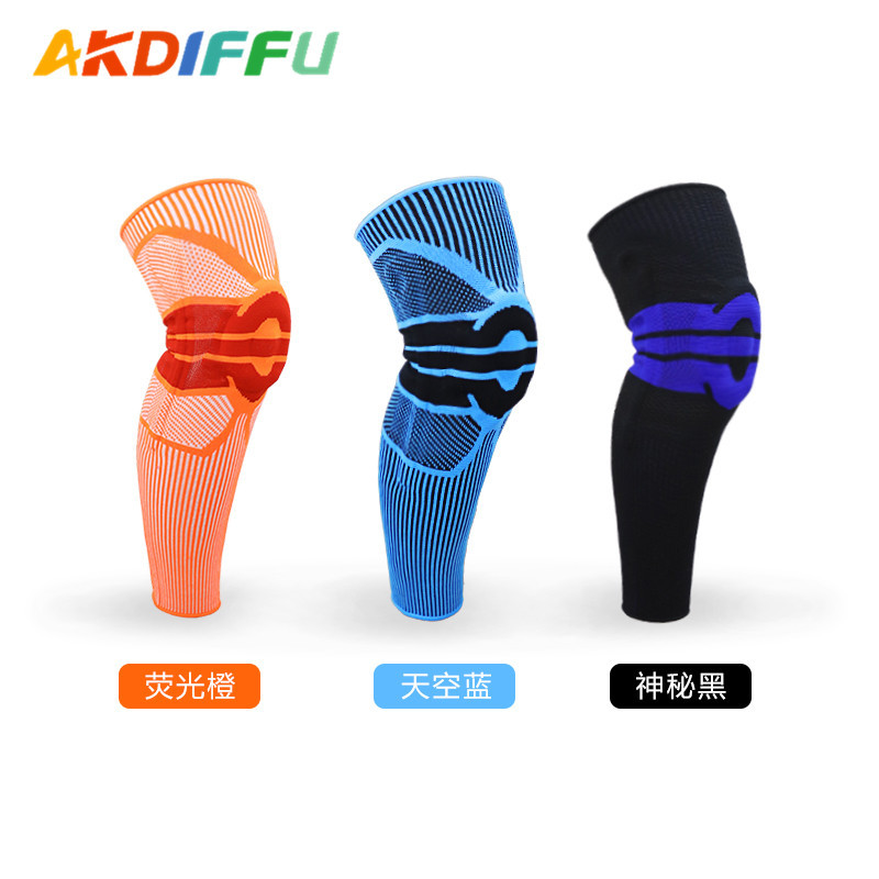 Aikedifei 2098 # rodilleras alargadas almohadillas de pierna Deportes hombres y mujeres rodilla manga larga baloncesto correr caliente profesional image 5
