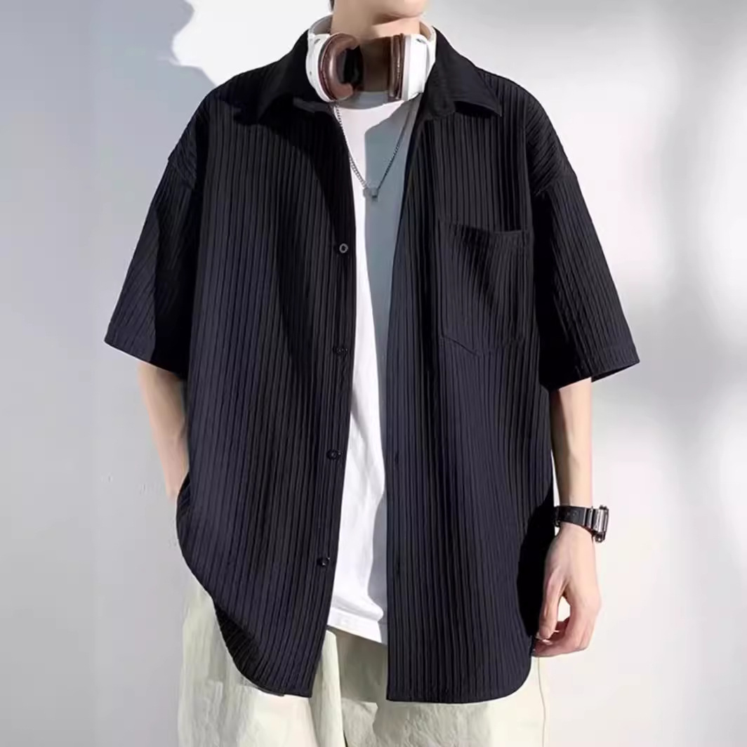 Silk summer shirt, high-quality style, plus size