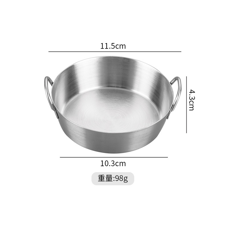 Coreano 304 salsa de acero inoxidable binaural Plato de oro comercial de inmersión condimento plato encurtidos snack plato al por mayor