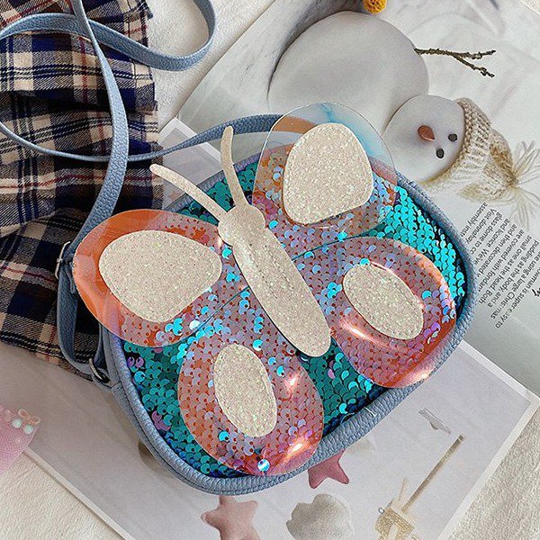 韓版兒童包包單肩包可愛炫彩蝴蝶迷妳斜挎包女童鏈條包寶寶零錢包