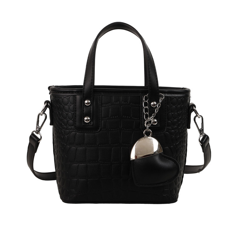 Bolso de alta calidad con textura 2025 verano nuevo estilo bolso de hombro con patrón de cocodrilo moda amor bolso de mensajero mujer