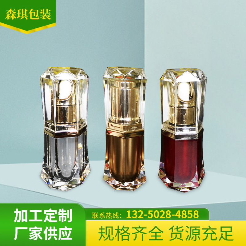 厂家  10ml亚克力六角滴管瓶 纹绣瓶 塑料化妆品包材