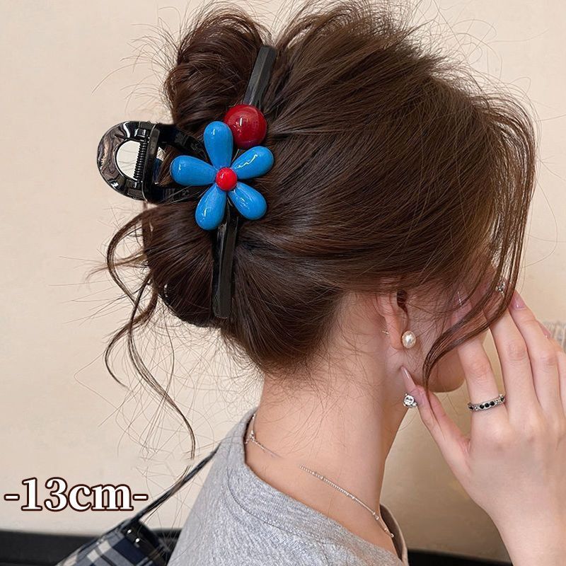 4# [black base clip] large floral claw clip, approximately 12.5cm long and 5.5cm wide
