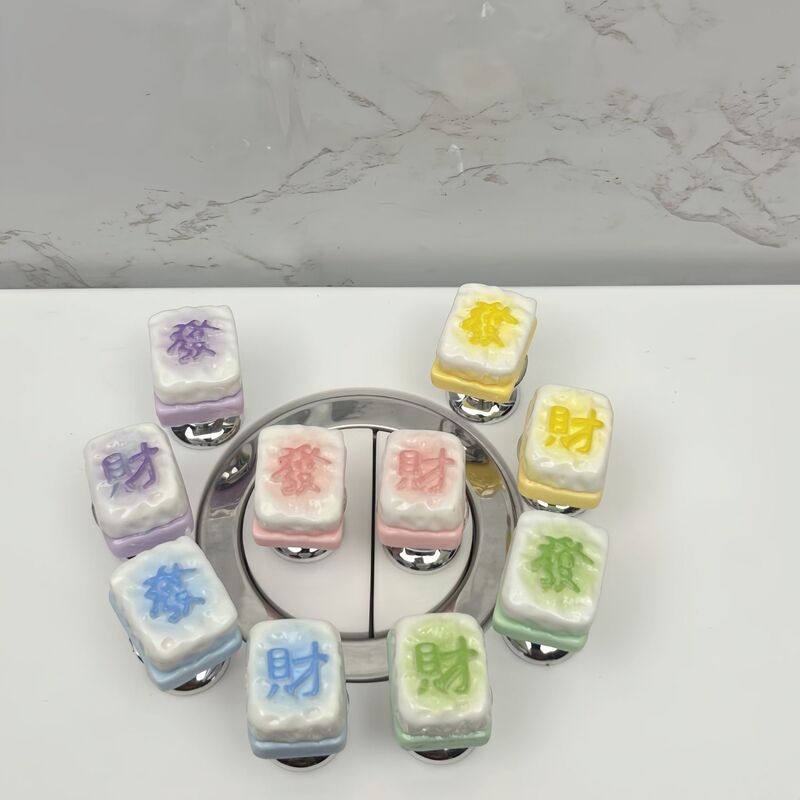 Creative Fortune Mahjong Cake Personalized Toilet Presser Long Nail Manicure Bathroom Flush Switch Aid