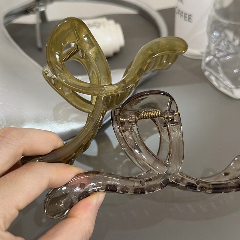 Franču haizivs klips Dienvidkorejas želejas krāsas roktura klipsis vienkāršs, universāls Ikdienas liela izmēra ārējais apģērbs sejas mazgāšanas muguras galvas klips_voghion.com