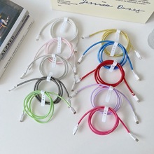 批发1.4米数据线保护绳保护套绕线器镭射电镀咬线器镭射款