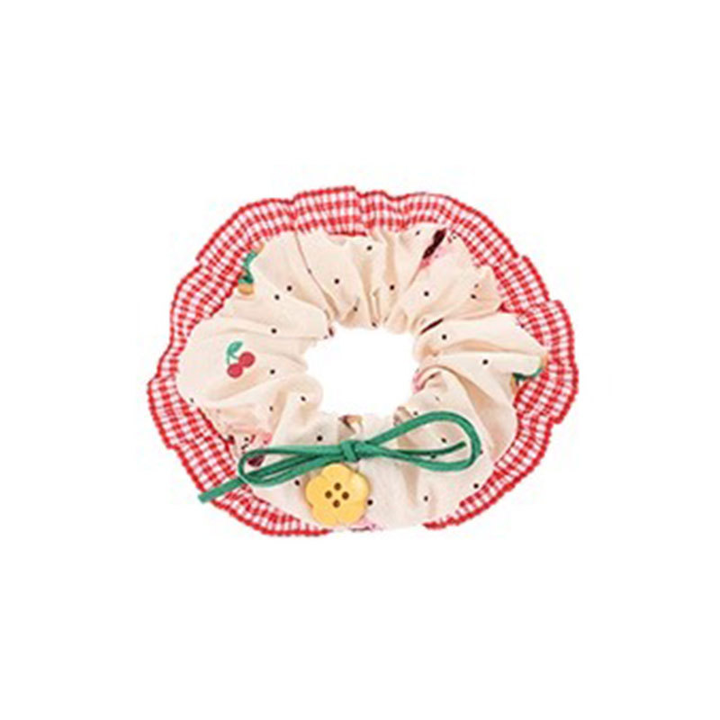 Botones de encaje de extremo superior para niños, anillo de cabello de alta sensación para niñas Mori, mariposa, cordón de cabello, banda de goma