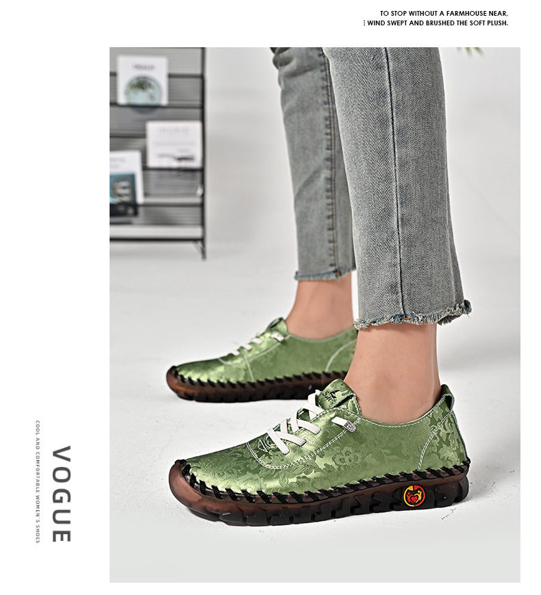 Giày lười nữ đế mềm gân bò chống trượt, giày đơn mũi tròn gót vừa 3-5 cm — FC2501 Màu xanh lá cây, FC2501 Màu xám, FC2501 Màu đen, FC2501 màu hồng chi tiết 19