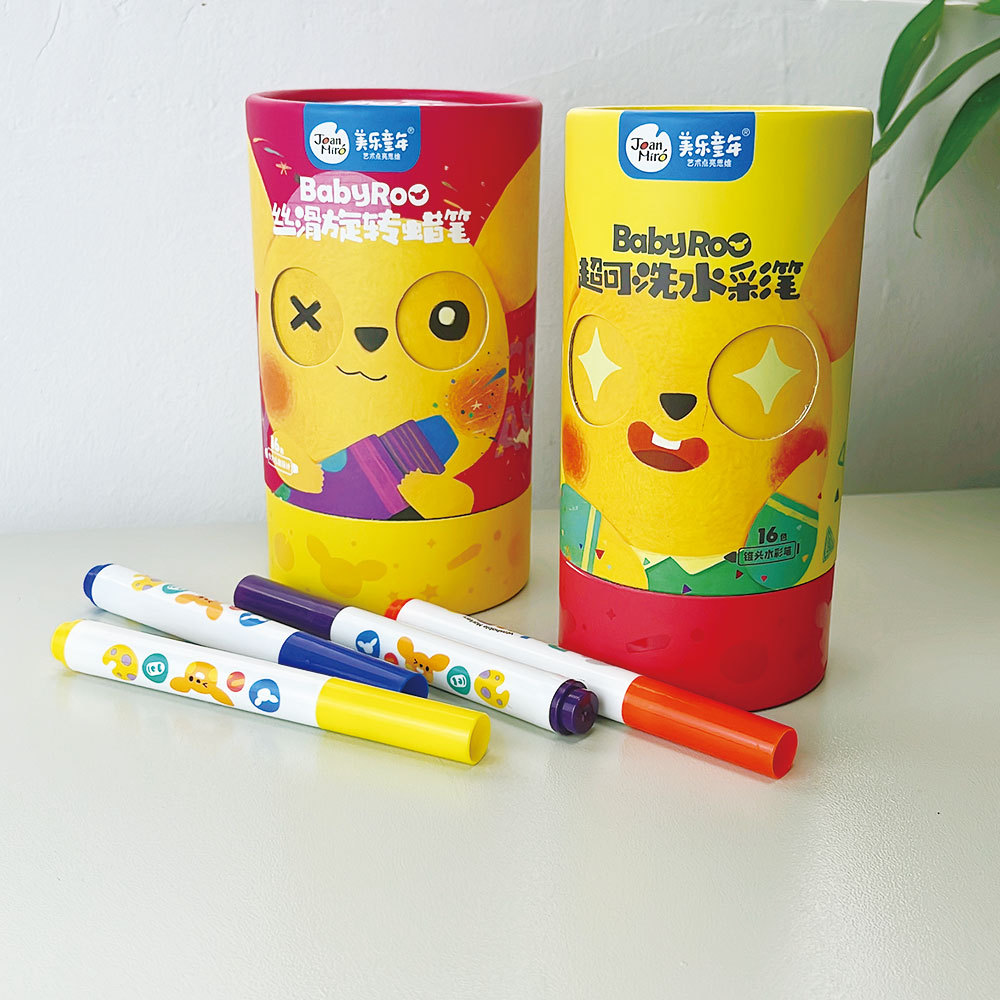 厂家生产文具笔筒纸罐 创意儿童文创用品包装罐可印logo