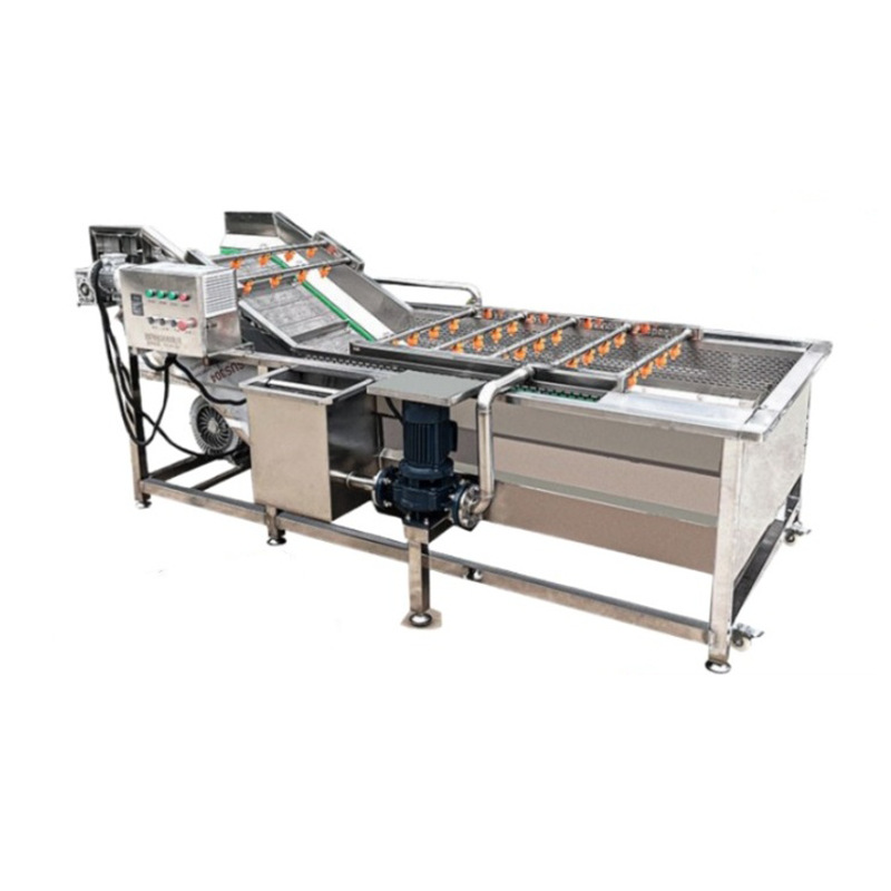Máquina de limpieza de burbujas de frutas y verduras liofilizador al vacío de frutas para manzana liofilizada preprocesada limpia línea de ensamblaje de secado por aire