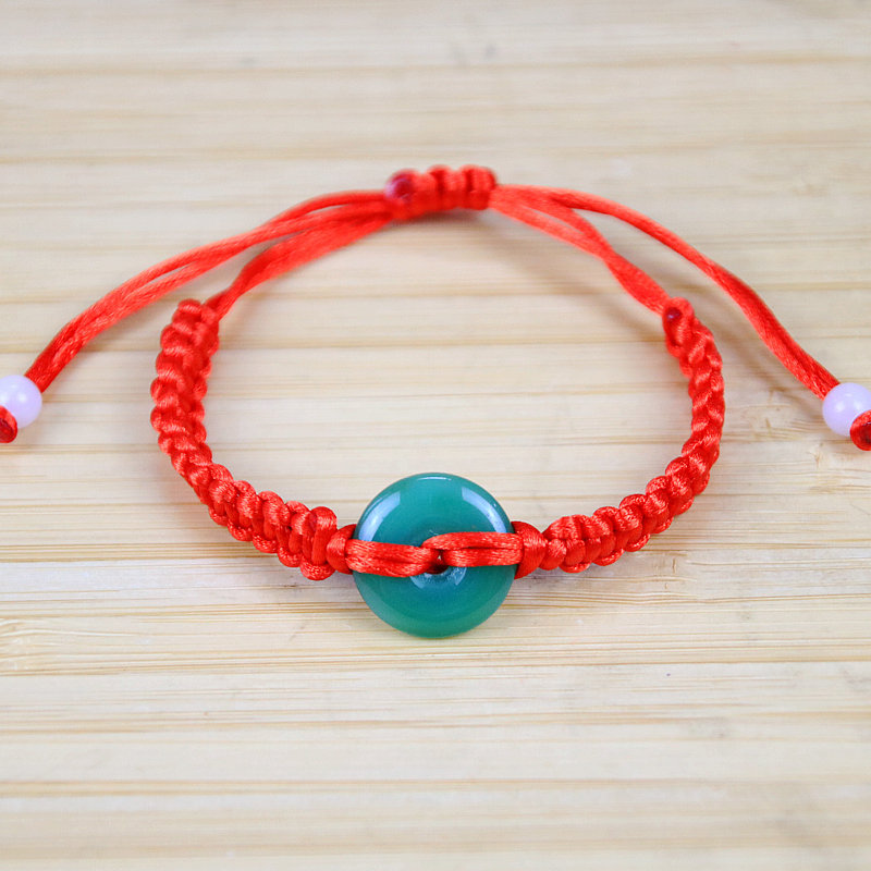 Protective amulet, buckle, red rope bracelet