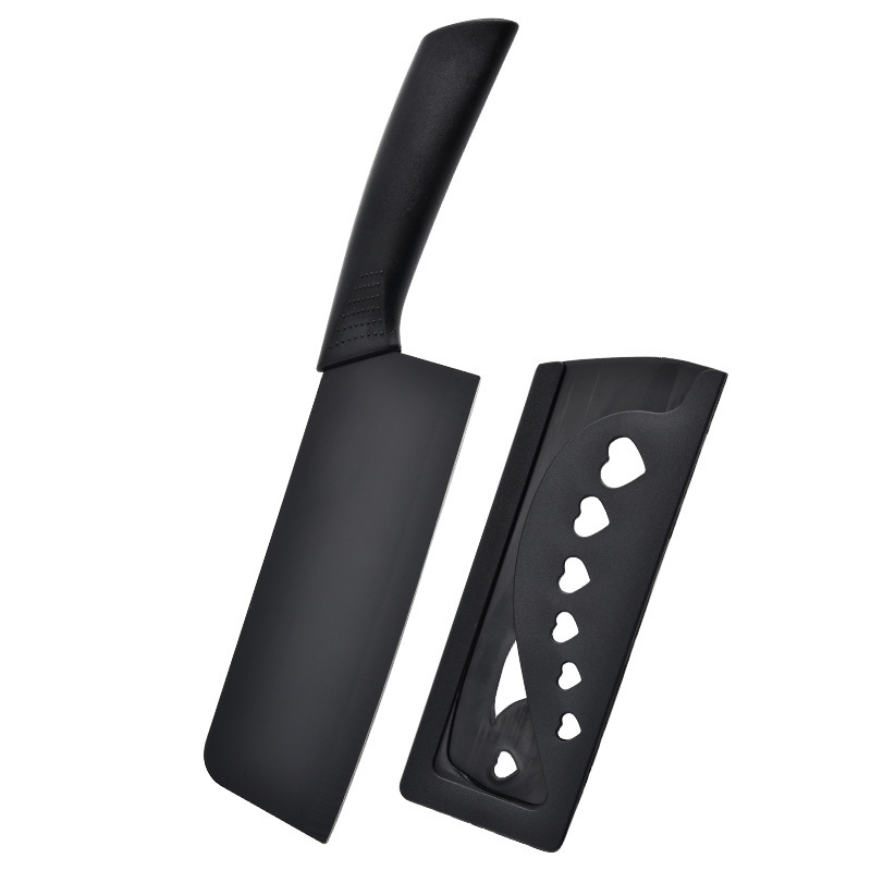 Cuchillo de corte de hoja negra única (con funda de cuchillo a granel)