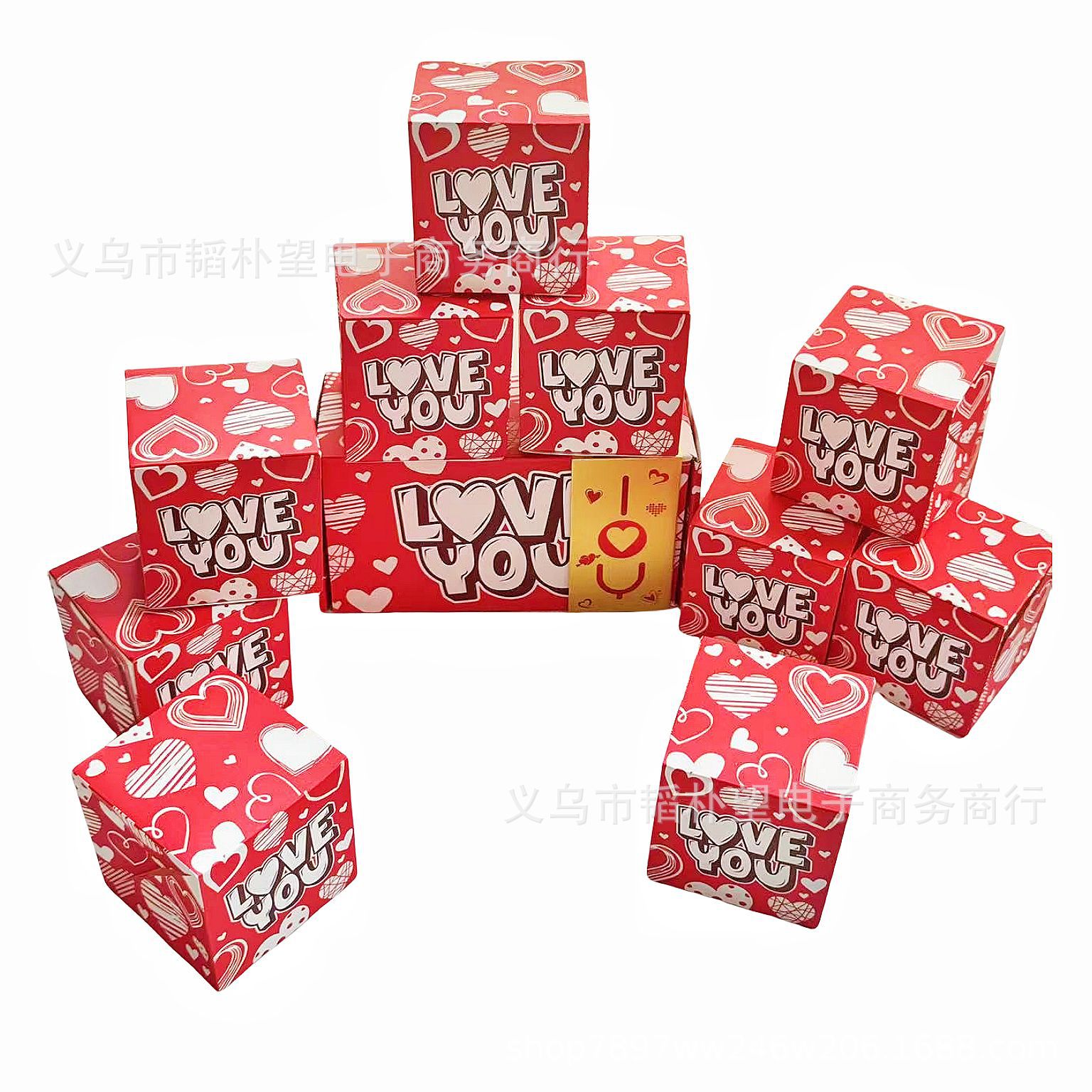 LOVE YOU;바운스 박스 10개 + 선물 상자 + 선물 가방