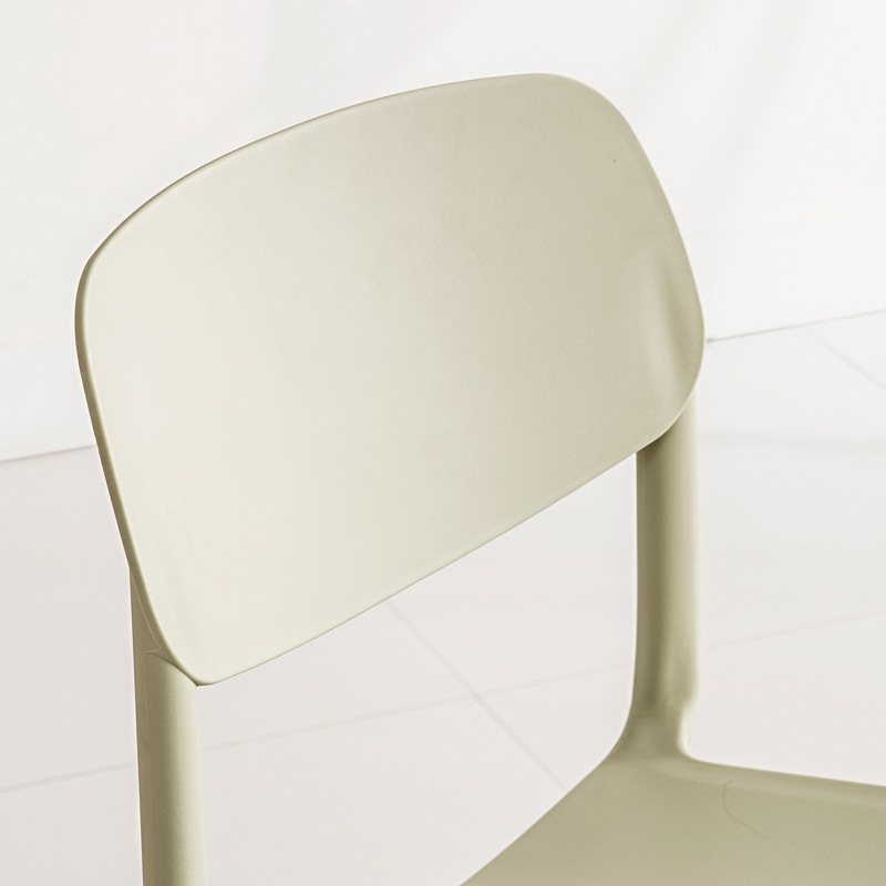Foshan Silla de plástico Fábrica Oficina Ocio Ingeniería Silla de apoyo Hogar con respaldo Silla de plástico completo Plástico PP engrosado