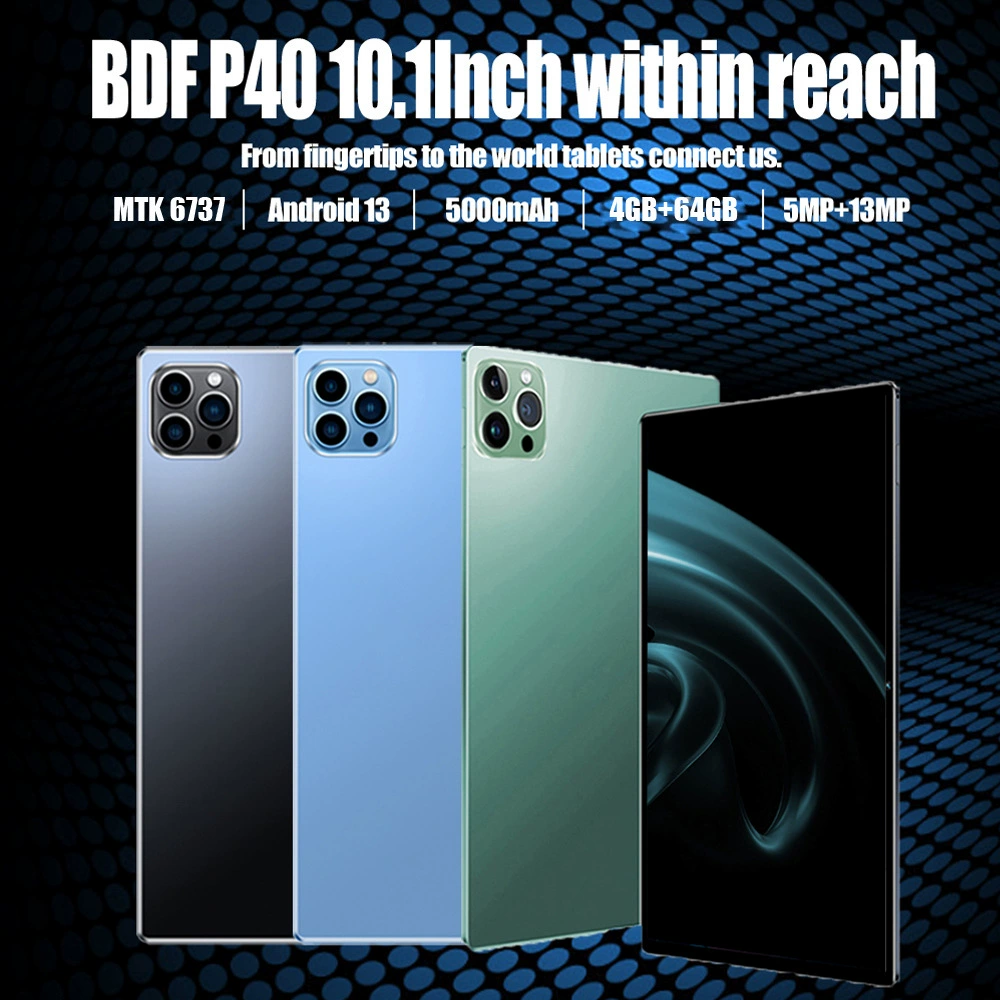 Планшет BDF P40 10,1", 4G, 4 ГБ RAM + 64 ГБ, 5000 мА·ч