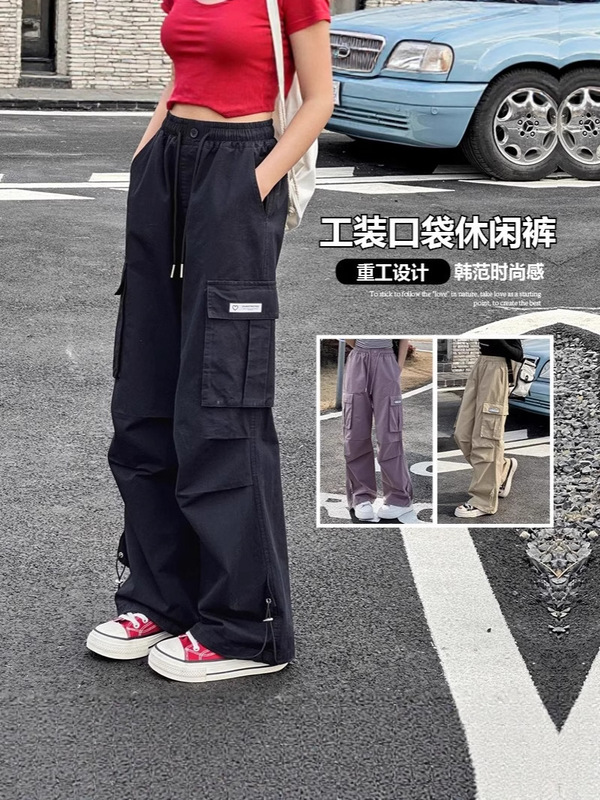女の子中大子供パンツ 2025 新しいティーンエイジャーの女性カジュアル女の子オーバーオール春と秋のスポーツパンツトレンディなスタイル|undefined