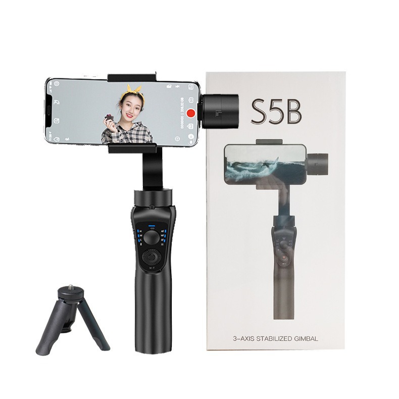 Estabilizador de teléfono móvil S5B de 3 ejes, gimbal PTZ anti-vibración para vlog y transmisiones en vivo, exportación popular