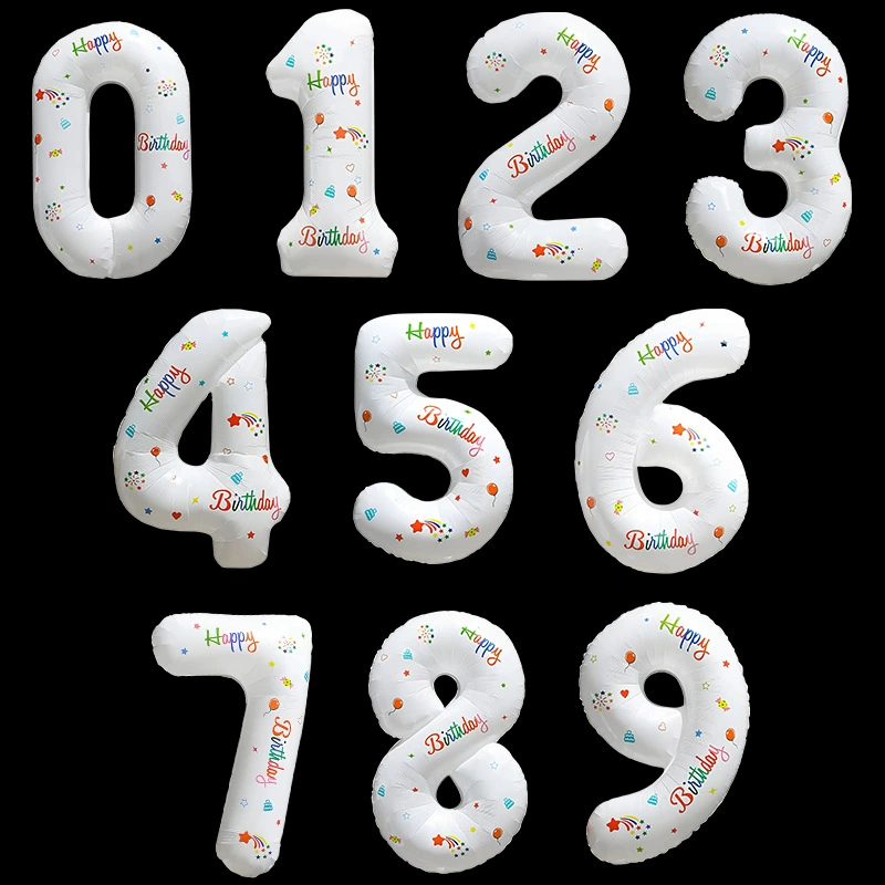 Digital white balloon, sticker, decorations for photo sessions, props, 32inch