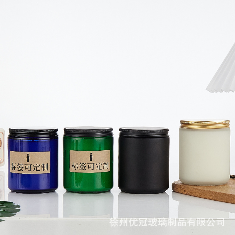 Vaso de vidrio de 250 ml para velas de aromaterapia, resistente a altas temperaturas, para hacer velas aromáticas, recipiente vacío con tapa.