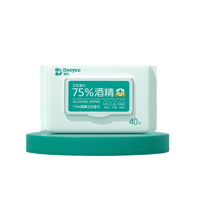 德佑酒精湿巾湿纸巾 卫生湿巾 便携加厚湿巾40抽工厂直发|undefined