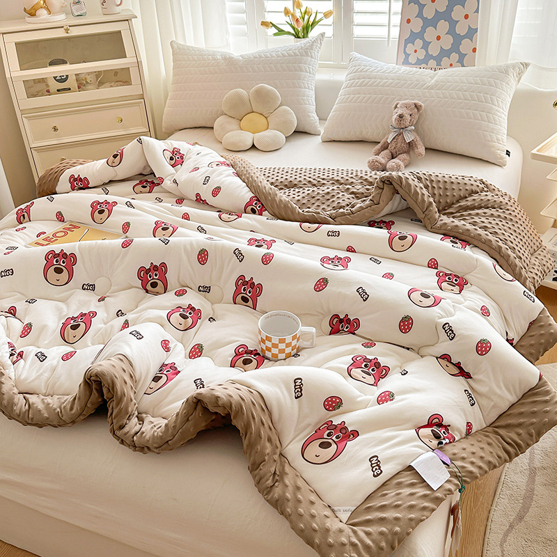 Category AMaternal And Infant Cartoon Beanie Quilt Children's Spring And Autumn Quilt Thickened Warm Winter Quilt Core Beanie Quilt