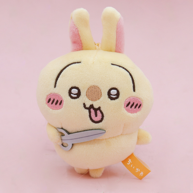 日本の新しいかわいい自虐的なクマのゴム製賞品舐めナイフウサキぬいぐるみガールハートペンダントギフト|undefined