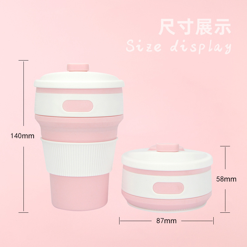 国境を越えたホットカップ350mlシリコンカップ便利な圧縮折り畳みコーヒーカップメーカー卸売り|undefined