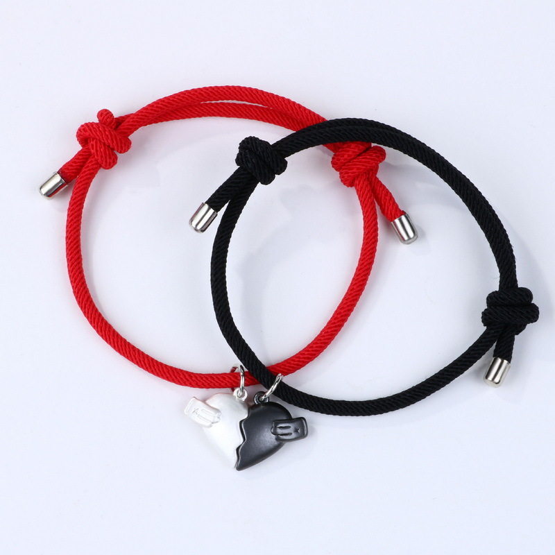 Streetwear Heart Shape Alloy Rope Valentine's Day Unisex Drawstring Bracelets display picture 10