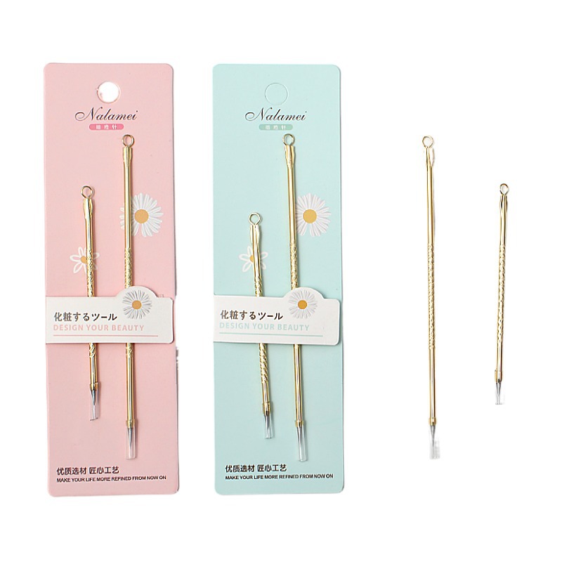 【2-Piece Set】Rose Gold Acne Needle Dark Spot Needle Acne Removal Gadget Blackhead Pore Clearing Oiliness Dot Removal
