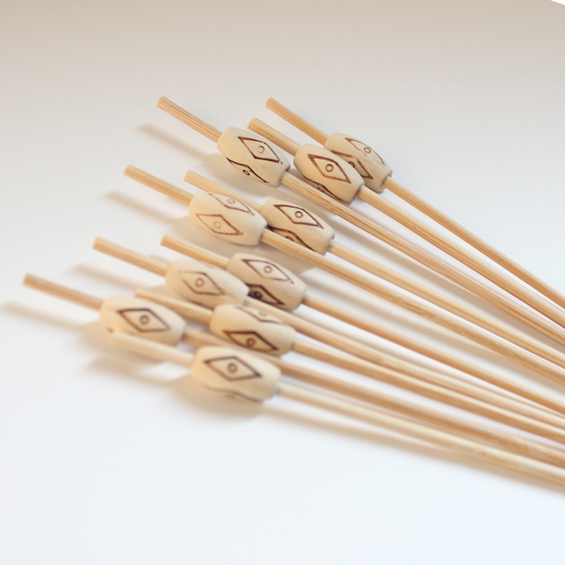 Madera tallada palo de bambú palo de fruta 100 unids/pack estilo exótico desechable flor caliente decorativo palo de bambú arte tambor de la cintura
