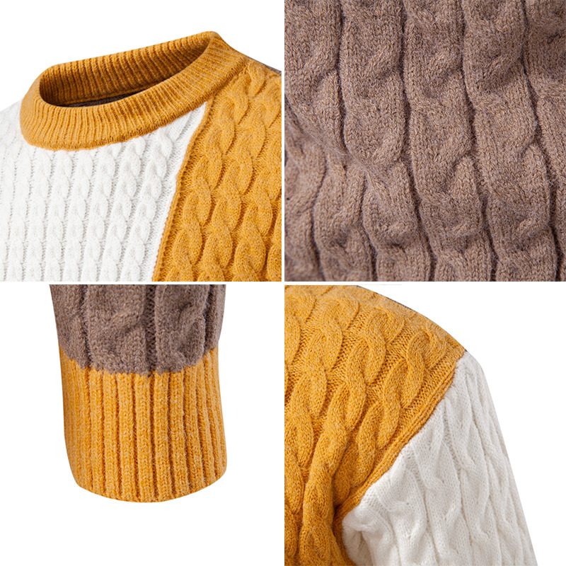 Lässiger Strickpullover für Herren – Weicher Rundhalspullover für Herbst und Winter, lockere Passform, lange Ärmel, atmungsaktiv und bequem_voghion.com