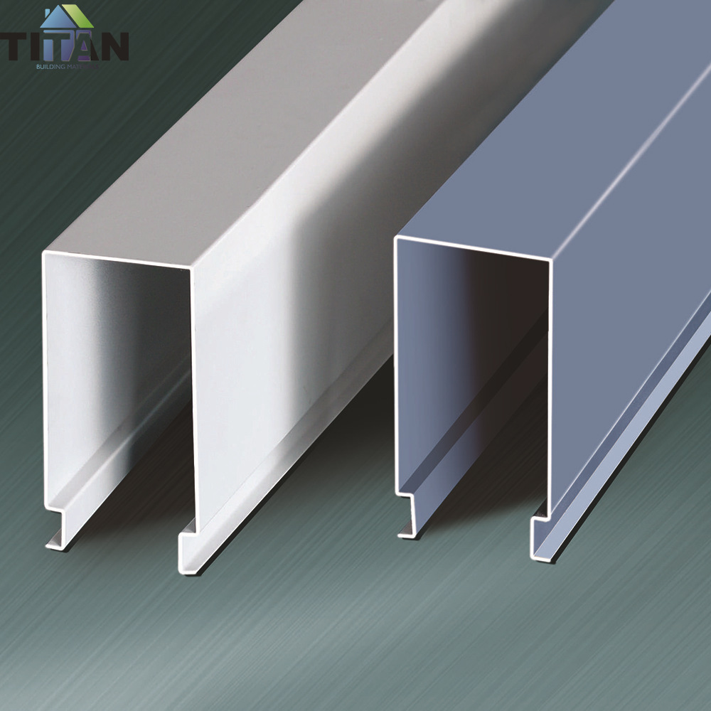 Rejilla de aluminio decorativa con revestimiento cuadrado de aluminio de grano de madera curvo, tubo en forma de U ondulado, techo, techo de forma especial, cuadrado de aluminio