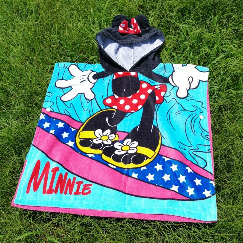 Albornoz para niños exportado a Europa, toalla de impresión reactiva única, sin formaldehído, puede usar toalla de baño con capucha de algodón puro